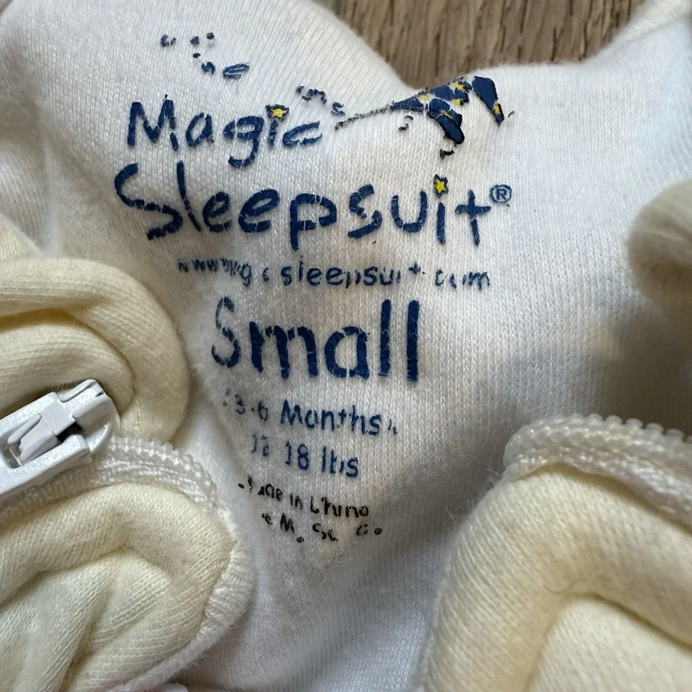 Baby Merlin's Magic Sleepsuit Small 3-6 Months Yellow Swaddle Transition Suit
